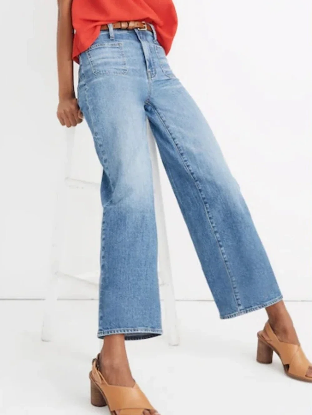 Madewell Wide-Leg Crop Jeans Size 33P - Picture 2 of 7